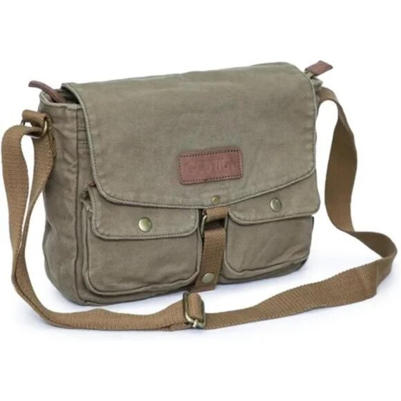 New Canvas Messenger Bag - Vintage Crossbody Shoulder Bag Military Satchel